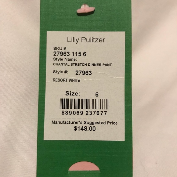 Brand new white Lily Pulitzer pants size 6 - Picture 2 of 2